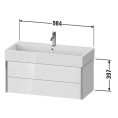 Подвесная тумба Duravit XViu для раковины 235010, 2 ящика, цвет walnut dark/черный матовый (XV43370B221) - миниатюра фото 2