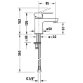 Смеситель для раковины Duravit A.1 однорычажный с донным клапаном, хром (A11010001010) - миниатюра фото 2