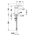 Смеситель для раковины Duravit A.1 на 1 отверстие, хром (A11010002010) - миниатюра фото 2