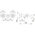 Смеситель для ванны Fantini Icona Classic с ручным душем, настенный, хром (53 02 R015) - миниатюра фото 2
