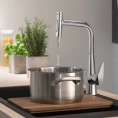 Кухонный смеситель Hansgrohe Talis Select M51 с выдвижным душем и поворотным изливом, хром (73867000) - миниатюра фото 1