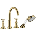Смеситель для ванны AX Montreux с крестообразными рукоятками в полированном золоте (16546990) - миниатюра фото 1