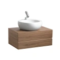 Тумба под раковину Laufen Alessi One 800x500 мм, 2 ящика, цвет орех (4.2402.3.097.630.1) - миниатюра фото 1