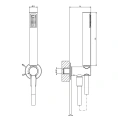 Душевая система GESSI INCISO с держателем и шлангом в золотом цвете (58123#246) - миниатюра фото 2