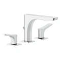 Смеситель для раковины GESSI Rilievo на 3 отверстия с донным клапаном, высота 125 мм, излив 154 мм, хром (59011#031) - миниатюра фото 1