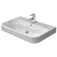 Встраиваемая раковина Duravit Happy D2 шлифованная белая с переливом, 3 отв. под смеситель, заглушкой хром, 1000x505 мм (2318100025) - миниатюра фото 1