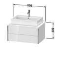 Столешница Duravit Universal с отверстиями под раковину и смеситель 1600x550 мм, белый глянец (UV102C12222 160см) - миниатюра фото 2