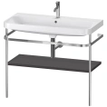 Консольная напольная раковина Duravit Happy D.2 Plus 975х490х850 мм в цвете Графит суперматовый (HP4838O8080) - миниатюра фото 1