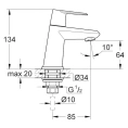 Смеситель для раковины Grohe Eurodisc Cosmopolitan 23051002 - миниатюра фото 3