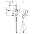 Кухонный смеситель Hansgrohe Talis M54 с вытяжным изливом, матовый черный (72802670) - миниатюра фото 2