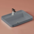 Раковина Artceram Fuori Scala 60х45 см для встраивания с отверстием под смеситель, без перелива, цвет denim (TFL034 37 00) - миниатюра фото 1