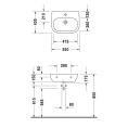 Медицинская раковина Duravit D-Code без перелива и отверстия 550x430 мм белого цвета (23115500702) - миниатюра фото 2