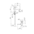 Смеситель для раковины Bossini Oki золотой на 1 отверстие с заглушкой 1 1/4 (Z005301.021) - миниатюра фото 2