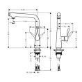 Смеситель для кухни Hansgrohe Metris Select с поворотным изливом, цвет сталь (14847800) - миниатюра фото 2