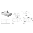 Раковина Duravit Vero накладная без перелива и отверстия под смеситель, 800x470 мм, белый (454800079) - миниатюра фото 2