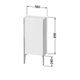 Подвесной шкаф Duravit XViu 890x500x240 мм, белый глянцевый/champagne matt (XV1306RB122) - миниатюра фото 2