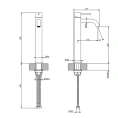 Смеситель для раковины GESSI 316, высокий 305 мм, цвет Black XL (54009#299) - миниатюра фото 2