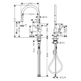 Кухонный смеситель Hansgrohe Talis M54 с выдвижным изливом (72802000) - миниатюра фото 2