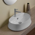 Накладная раковина SIMAS Sharp 60×42 см с отверстием под смеситель - миниатюра фото 1