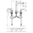 Смеситель для раковины Hansgrohe Metropol 160, 3 отверстия, шлифованный черный хром (32515340) - миниатюра фото 2