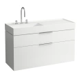Тумба под раковину Laufen Kartell 810332 с сифоном и 2 ящиками, 1190х455х615 мм, белая глянцевая (4.0764.2.033.631.1) - миниатюра фото 1