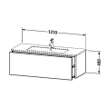База под раковину Duravit XSquare 1210×478×400 мм с выдвижным ящиком, цвет тёмно-лиловый шелковисто-матовый (XS407409494) - миниатюра фото 2