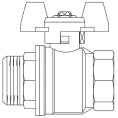 Кран шаровый 1/2 НВ маховик из алюминия Optibal Oventrop - миниатюра фото 2