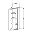 Шкаф подвесной DURAVIT DURASTYLE 500 мм, цвет темный каштан, 1 дверь, 3 полки (DS1239L5353) - миниатюра фото 2