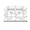 Подвесная тумба Duravit Happy D.2 Plus 408x1600x550 мм с 4 ящиками в цвете Stone Grey Satin Matt (HP4964B9292) - миниатюра фото 2