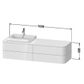 Подвесная тумба Duravit Happy D.2 Plus, 408x1600x550 мм, 4 ящика, цвет Stone Grey Satin Matt (HP4973L9292) - миниатюра фото 2