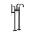 Напольный смеситель для ванны GESSI INCISO с ручным душем, цвет Black Metal Brushed PVD (58029#707) - миниатюра фото 1