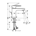 Смеситель для раковины Hansgrohe Vernis Blend матовый черный с донным клапаном (71585670) - миниатюра фото 2