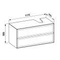 Подвесная тумба Laufen New Classic 118 см с 2 ящиками, белая глянцевая (4.0608.8.085.631.1) - миниатюра фото 2