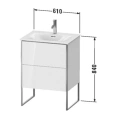 Напольная тумба под раковину Duravit XSquare 234463 с 2 ящиками и регулируемыми ножками, цвет Flannel Grey (XS452209090) - миниатюра фото 2