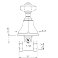 Запорный вентиль Nicolazzi Teide 1/2 с хромированной ручкой Crystal Handle (1912CR15) - миниатюра фото 2