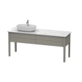 Напольная тумба Duravit Luv с 2 ящиками, раковина слева, цвет каменно-серый шелковисто-матовый (LU9563L9292) - миниатюра фото 1