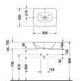 Накладная раковина Duravit Bacino 550x420 белая с переливом и креплениями (334520000) - миниатюра фото 4