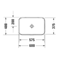 Накладная раковина Duravit Happy D2 Plus 60x40 см, белая (2359600000) - миниатюра фото 2