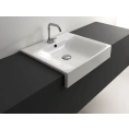 Раковина KERASAN Cento 50x45 полувстраиваемая белая с 1 отверстием под смеситель (3546bi*1) - миниатюра фото 2
