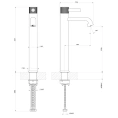 Смеситель GESSI INCOSO для раковины, высокий 337 мм, цвет Nero XL (58004#299) - миниатюра фото 2