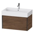 Тумба подвесная Duravit XViu с 2 ящиками для раковины, цвет walnut dark/черный матовый (XV43360B221) - миниатюра фото 1