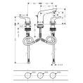 Смеситель для раковины Hansgrohe Novus на 3 отверстия с донным клапаном, хром (71140000) - миниатюра фото 2