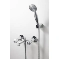 Смеситель для ванны с душем Bravat Duo F6133186CP-B-RUS в цвете шампань - миниатюра фото 3