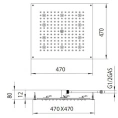 Верхний душ BOSSINI DREAM-CUBE 470x470 мм с LED RGB подсветкой и хромотерапией (H37456.030) - миниатюра фото 2