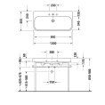 Раковина Duravit Happy D2 для мебели белая 1000x505 мм с переливом и 3 отверстиями под смеситель (2318100030) - миниатюра фото 2