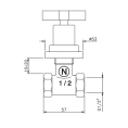 Запорный вентиль Nicolazzi M.Croce шаровой 1/2 с внутренней резьбой, хром (2212CR27) - миниатюра фото 2