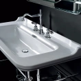 Керамическая раковина Kerasan Waldorf 120х55 см белая с хромированной заглушкой (4144K1bi/cr*1) - миниатюра фото 3
