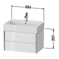 Подвесная тумба Duravit XViu, 2 ящика, белый глянцевый/шампань мат (XV43350B122) - миниатюра фото 2