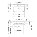Раковина Duravit Happy D2 для встраивания в мебель, шлифованная, белая, 800x505 мм (2318800027) - миниатюра фото 2