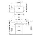 Раковина Duravit Happy D2 для мебели 650x505 мм, белая, с переливом и заглушкой хром (2318650028) - миниатюра фото 2